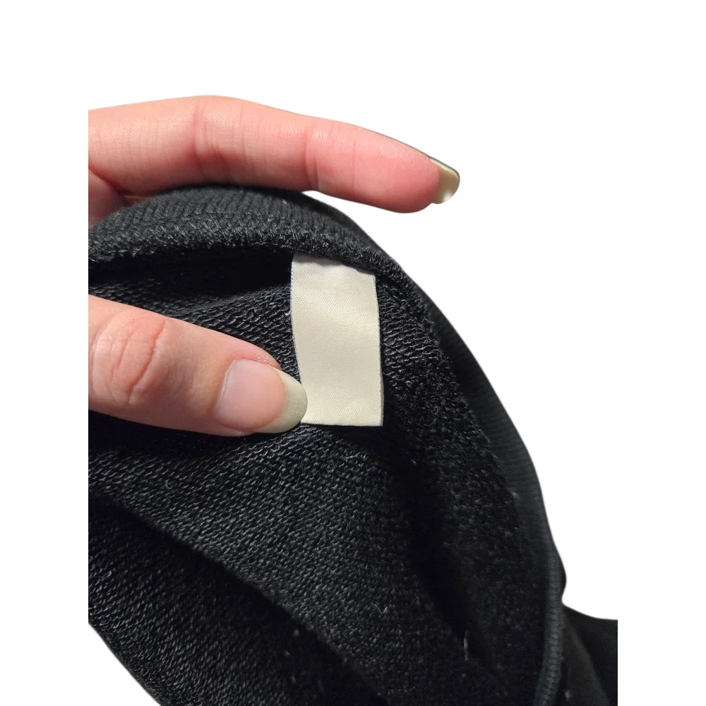 Solid black v neck long sleeve crop pullover sweater, size large* - Picture 3 of 3